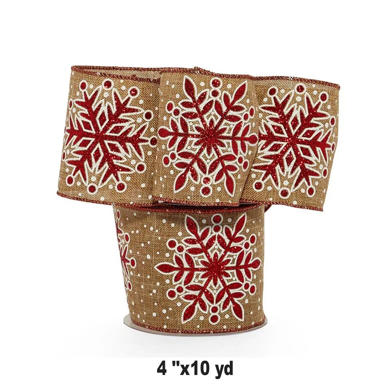 1 Roll Holiday Ribbon Deals 4" x 10 yd Christmas Ribbon for Wrapping & Decorating